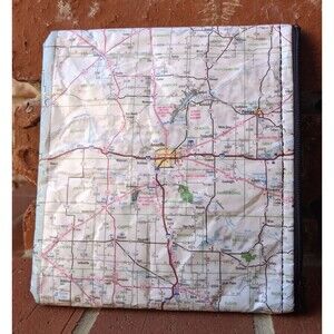 Travel Pouch Makeup Bag Road Map South Texas Organizer Handmade Gift
